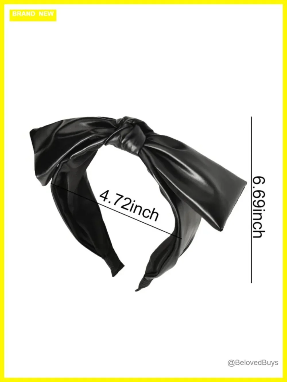 Faux Leather Bow Headband for Women - Knotted Wide Hair Hoop with Bow on Top -